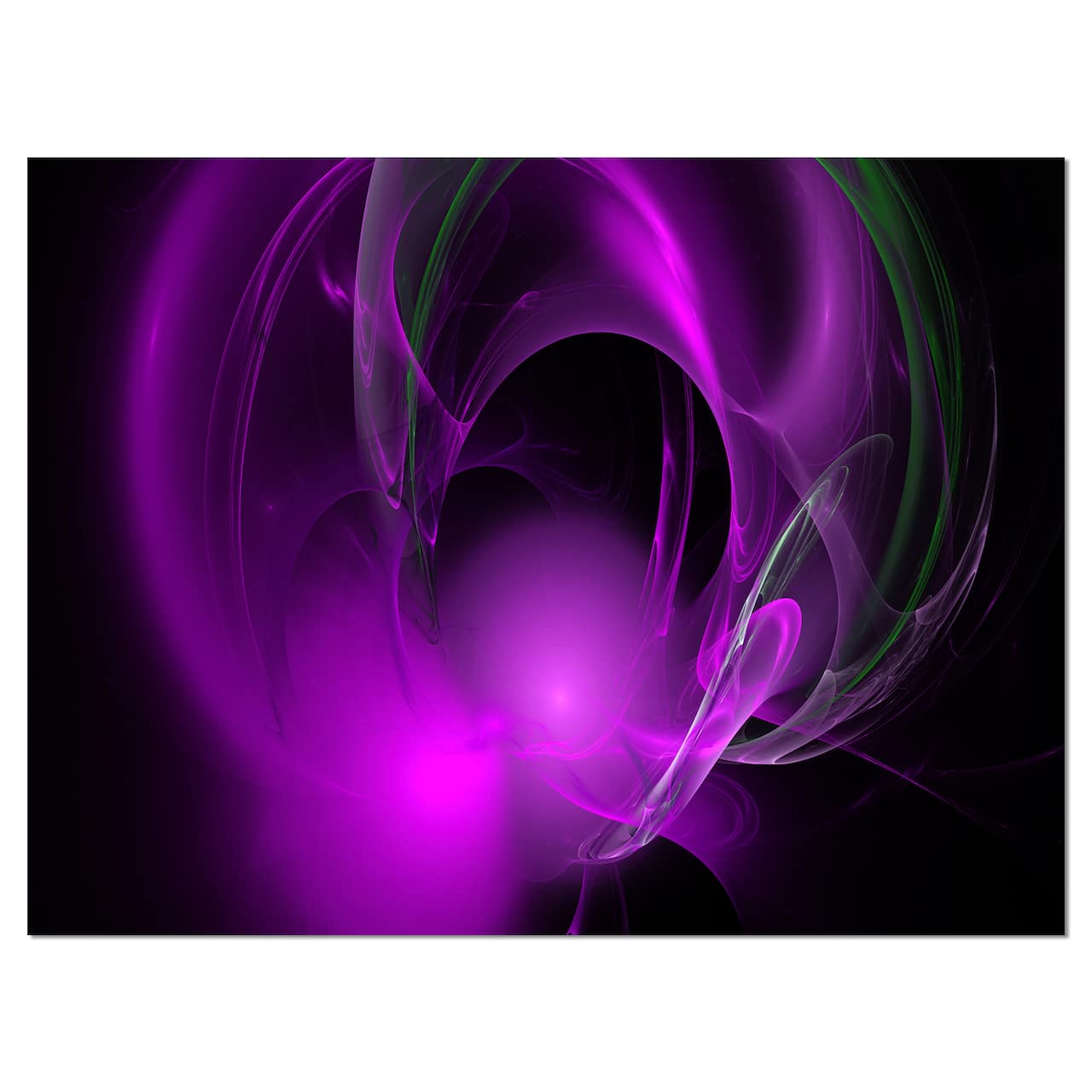 Designart - Purple Fractal Galactic Nebula - Abstract Wall Art Canvas